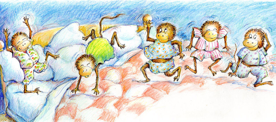 5 little monkeys jumping on the bed by eileen christelow